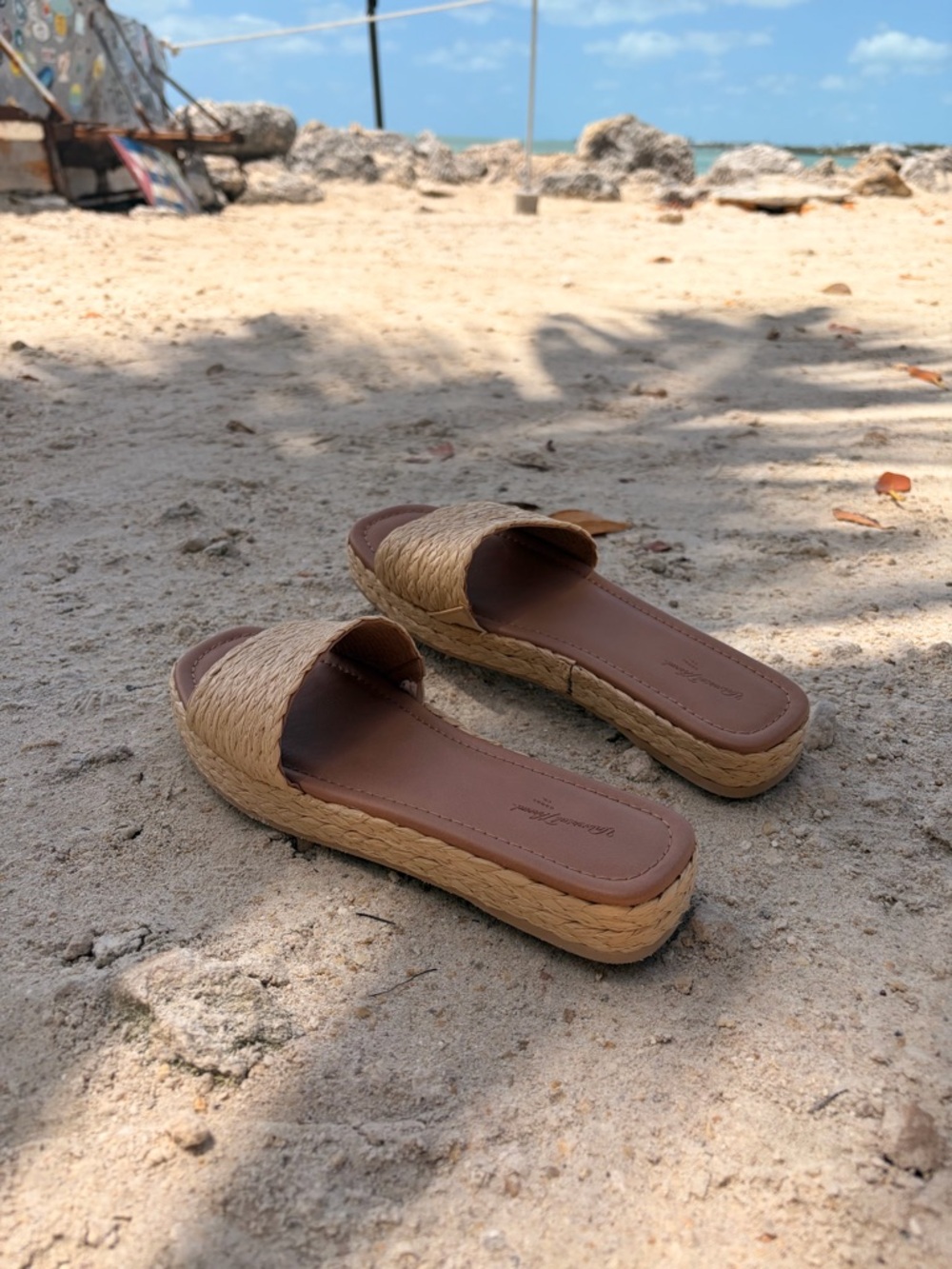 Universal Thread Mardi Raffia Platform Slide Sandals - Picture 4 of 5
